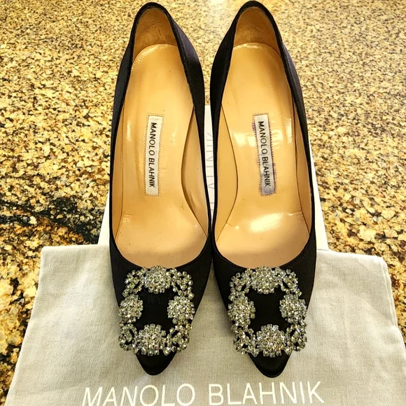 Manolo Blahnik Hangisi 105 black size 36 - Picture 1 of 8
